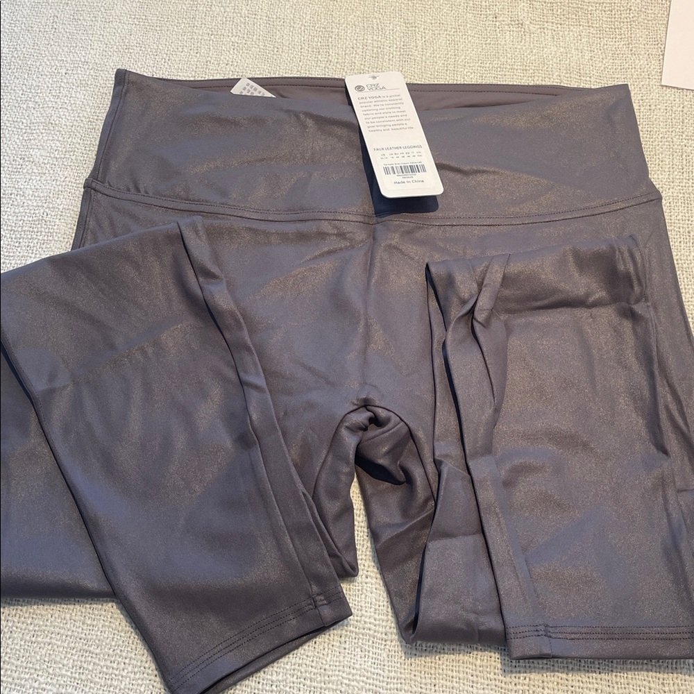CRZ Yoga Faux Leather Gray / Purple - Available in M or XL